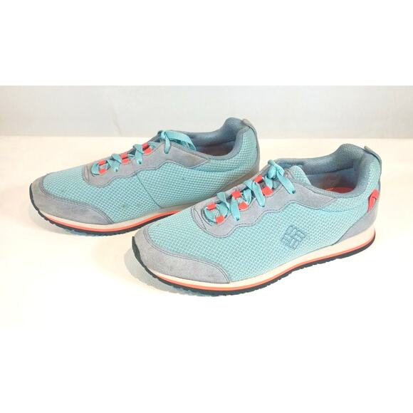 COLUMBIA PIPESTONE WALKIN LACE UP COMFORT SHOES SIZE 8 BLUE ORANGE - Picture 2 of 9